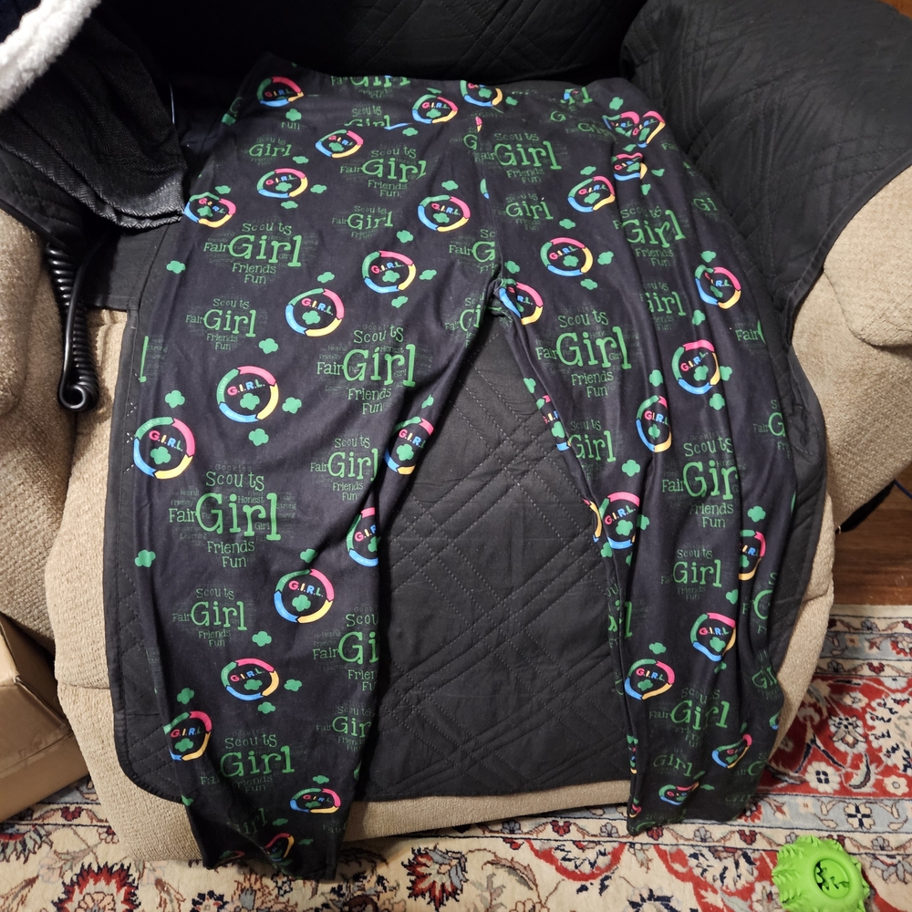 Girl Scout Black and Green Leggings